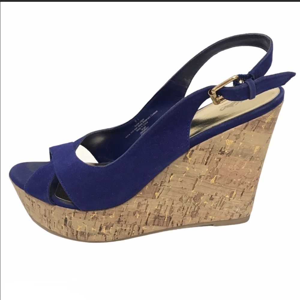 Blue Cork Wedges